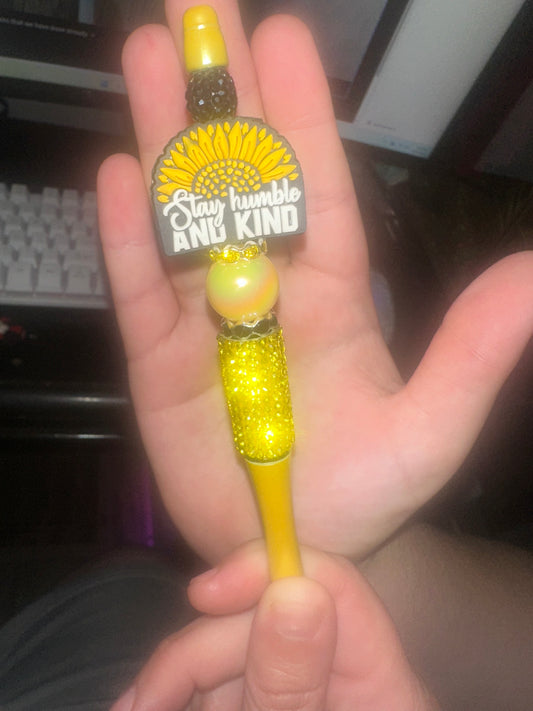 Sunflower Pen "Stay Humble and Kind"